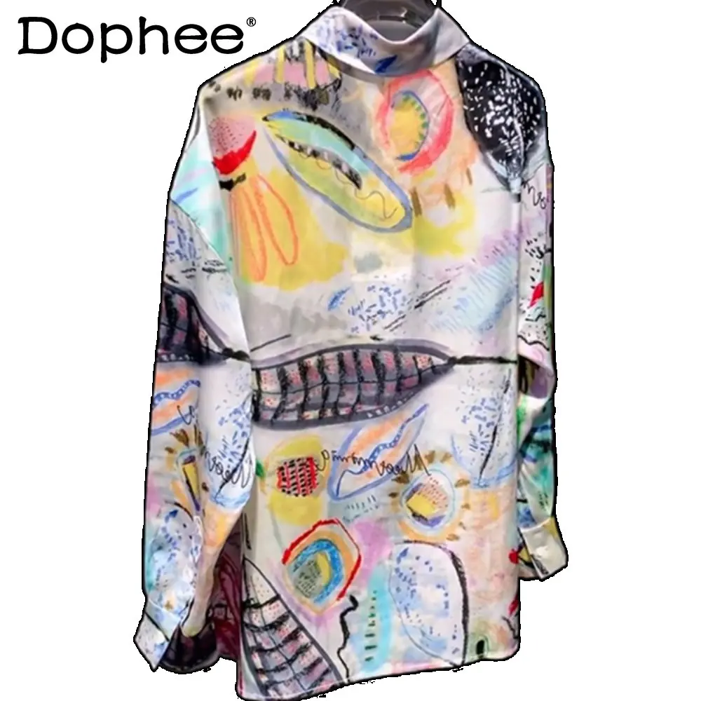 European Station Design Sense Niche Ins Fashion New Chinese Style Graffiti Printing Faux Silk Shirt Top 2023 New Blusas De Mujer
European Station Design Sense Niche Ins Fashion New Chinese Style Graffiti Printing Faux Silk Shirt Top 2023 New Blusas De Mujer