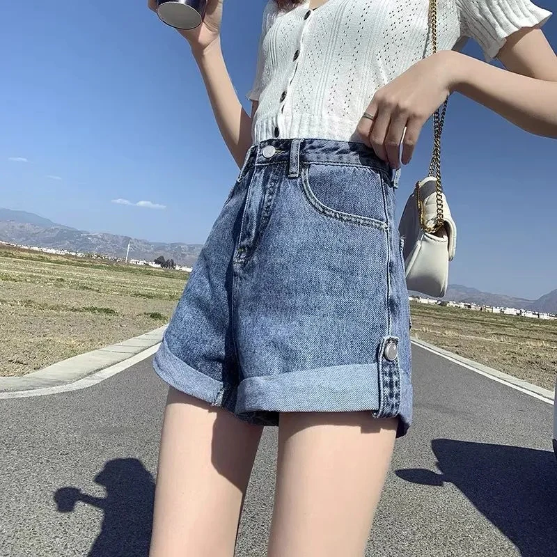 Summer High Waist Crimping Denim Shorts Women 2023 Thin Loose A-line Preppy Style Mini Short Jeans Hot All-match Women's Shorts
Summer High Waist Crimping Denim Shorts Women 2023 Thin Loose A-line Preppy Style Mini Short Jeans Hot All-match Women's Shorts