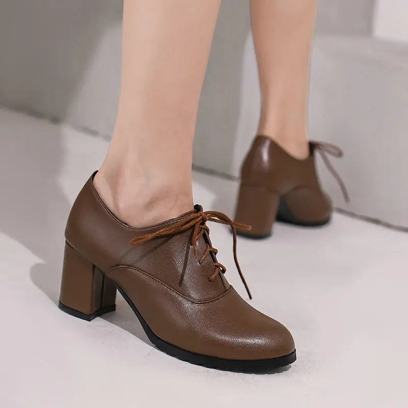 2023 New Brown White Black Color Lace-up Women Office Shoes British Style Square Chunky High Heels Oxfords Pumps Spring Autumn
2023 New Brown White Black Color Lace-up Women Office Shoes British Style Square Chunky High Heels Oxfords Pumps Spring Autumn