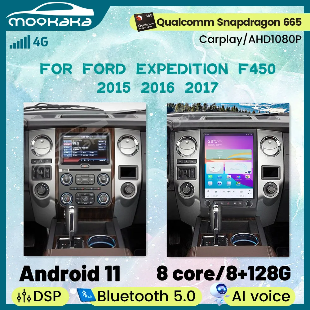 For Ford Expedition F450 2015 2016 2017 Car Multimedia Player Tesla Style Android 11 8+128G Radio Auto Stereo Head Unit GPS Navi
For Ford Expedition F450 2015 2016 2017 Car Multimedia Player Tesla Style Android 11 8+128G Radio Auto Stereo Head Unit GPS Navi