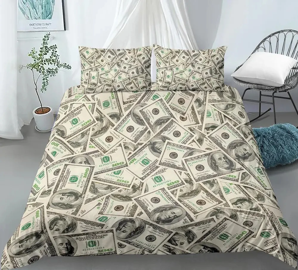 3D Modern Bedding Set Dollar Motif Printed Duvet Cover Vivid Comforter Cover 3 Pieces Money Maths Pattern Funny Soft Bed Set
3D Modern Bedding Set Dollar Motif Printed Duvet Cover Vivid Comforter Cover 3 Pieces Money Maths Pattern Funny Soft Bed Set