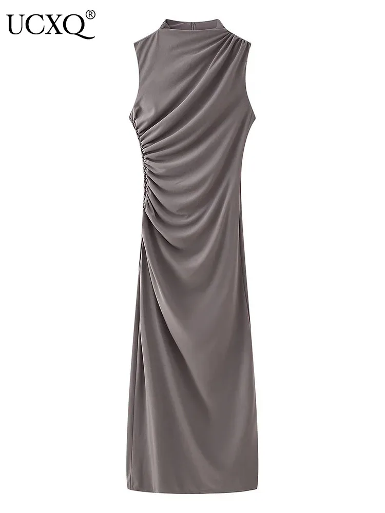 UCXQ Temperament Fashion Stand Collar Zipper Back Split Folded Dress Women's Pleated Long Dresses Female 2024 Spring Summer 7226
UCXQ Temperament Fashion Stand Collar Zipper Back Split Folded Dress Women's Pleated Long Dresses Female 2024 Spring Summer 7226