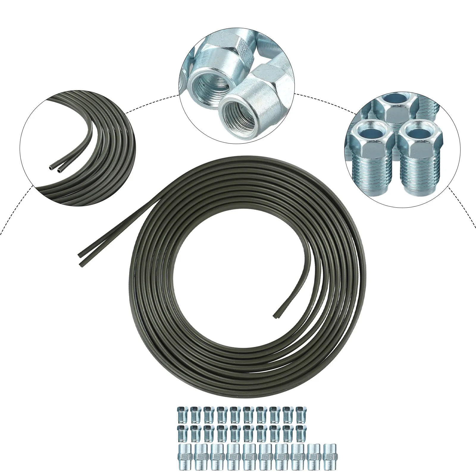 Car Brake Line Brand-new Durable Car Exterior Brake Line 2*5m 3/16\\\\\\\" (4.75mm) Brake Pipe With 20 Nuts And 10 Connector Kit
Car Brake Line Brand-new Durable Car Exterior Brake Line 2*5m 3/16\\\\\\\" (4.75mm) Brake Pipe With 20 Nuts And 10 Connector Kit