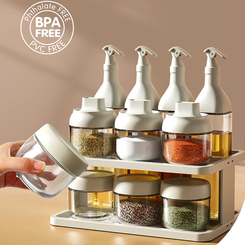 Seasoning Can Set with Double Layer, Storage Rack, Sealed Glass Bottle, Kitchen Supplies, 11 PCs
Seasoning Can Set with Double Layer, Storage Rack, Sealed Glass Bottle, Kitchen Supplies, 11 PCs