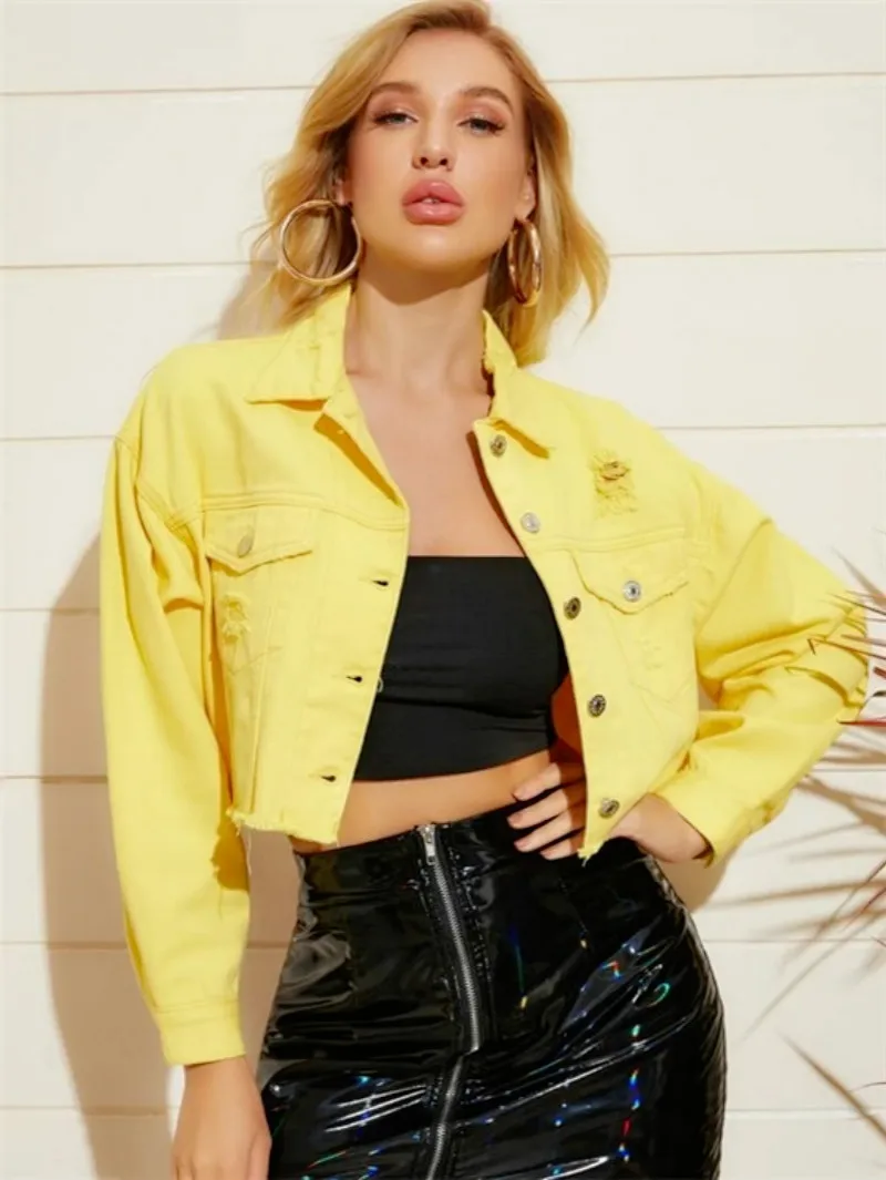 Denim Jacket Woman Fashion Long Sleeve Solid Colors Casual Slim Short Denim Coat Streetwear Harajuku New 5 Colors Jackets 2024
Denim Jacket Woman Fashion Long Sleeve Solid Colors Casual Slim Short Denim Coat Streetwear Harajuku New 5 Colors Jackets 2024
