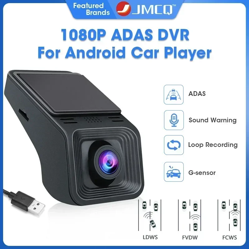 

JMCQ 1080P Full HD Car USB DVR Dash Cam ADAS DVR For Auto Android Multimedia Player Hidden Type Motion Detection AR Recorder