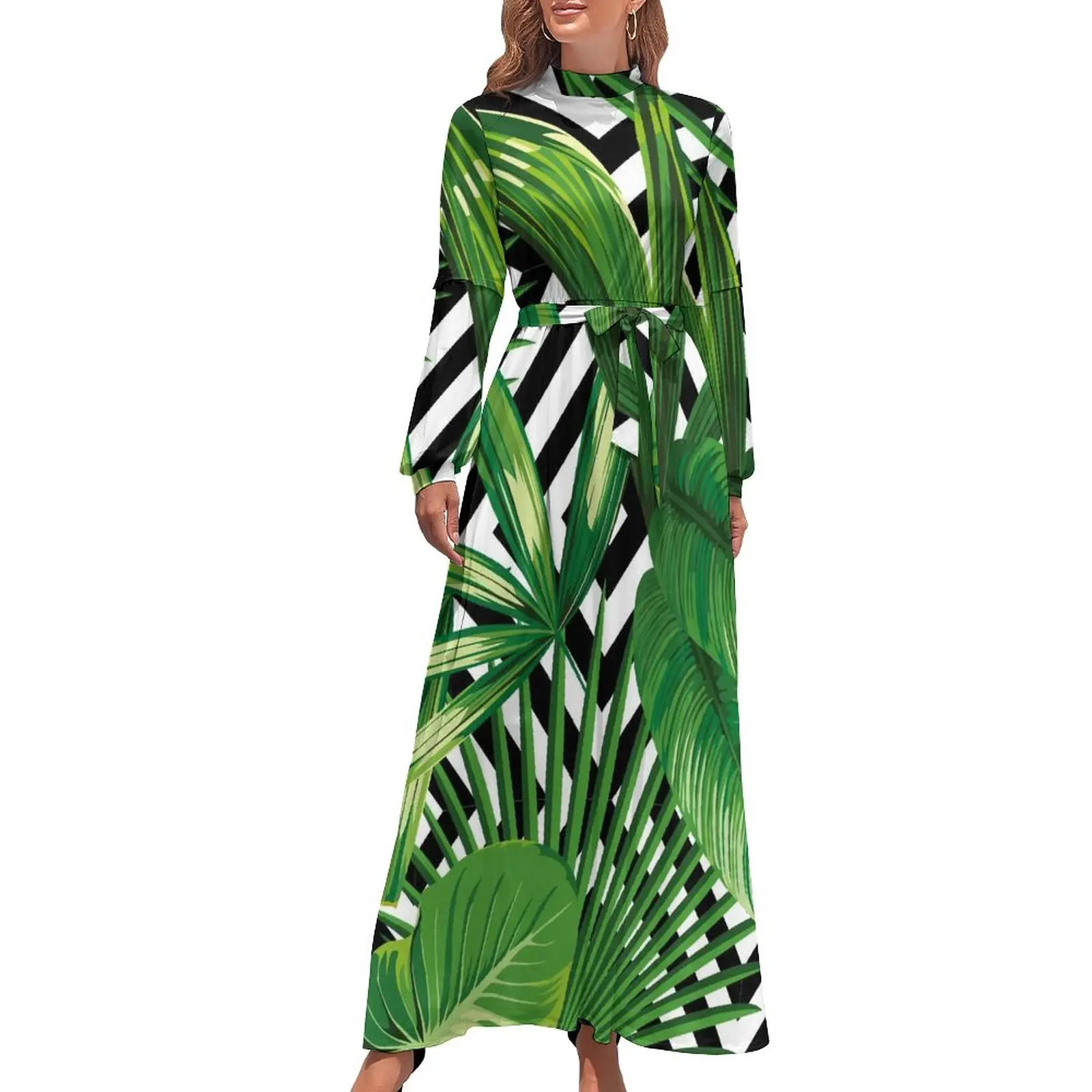 Palm Leaves Dress Black And White Geometry Vintage Maxi Dress Streetwear Bohemia Long Dresses High Waist Design Clothing
Palm Leaves Dress Black And White Geometry Vintage Maxi Dress Streetwear Bohemia Long Dresses High Waist Design Clothing