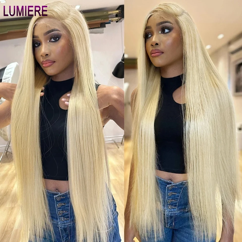 

Lumiere блонд 613 HD кружевной передний al парик 13x 4 кружевные передние человеческие волосы парики прямые 30 дюймов прозрачные для женщин Распродажа