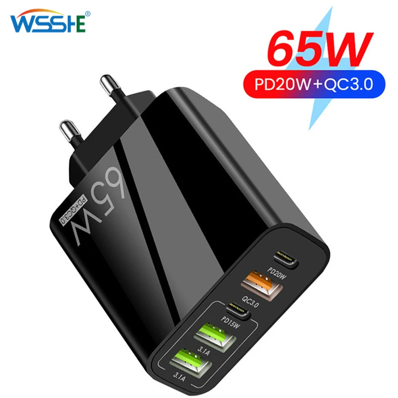 65W USB Charger Fast Charge QC 3.0 PD 3.0 Wall Charging for IPhone Samsung Xiaomi Mobile 5Port EU US UK Plug Adapter Travel
65W USB Charger Fast Charge QC 3.0 PD 3.0 Wall Charging for IPhone Samsung Xiaomi Mobile 5Port EU US UK Plug Adapter Travel