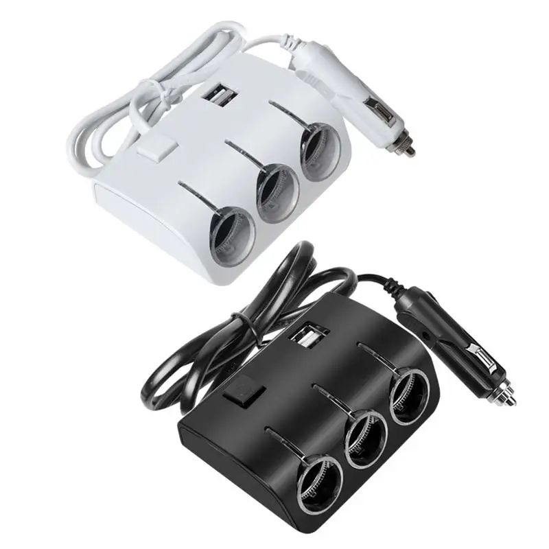 

12V/24V Car Lighter Splitter Adapter 3-Socket Car Cigarettes Lighter Splitter 120W Power Car Charger For Cell Phone GPS Dash Cam