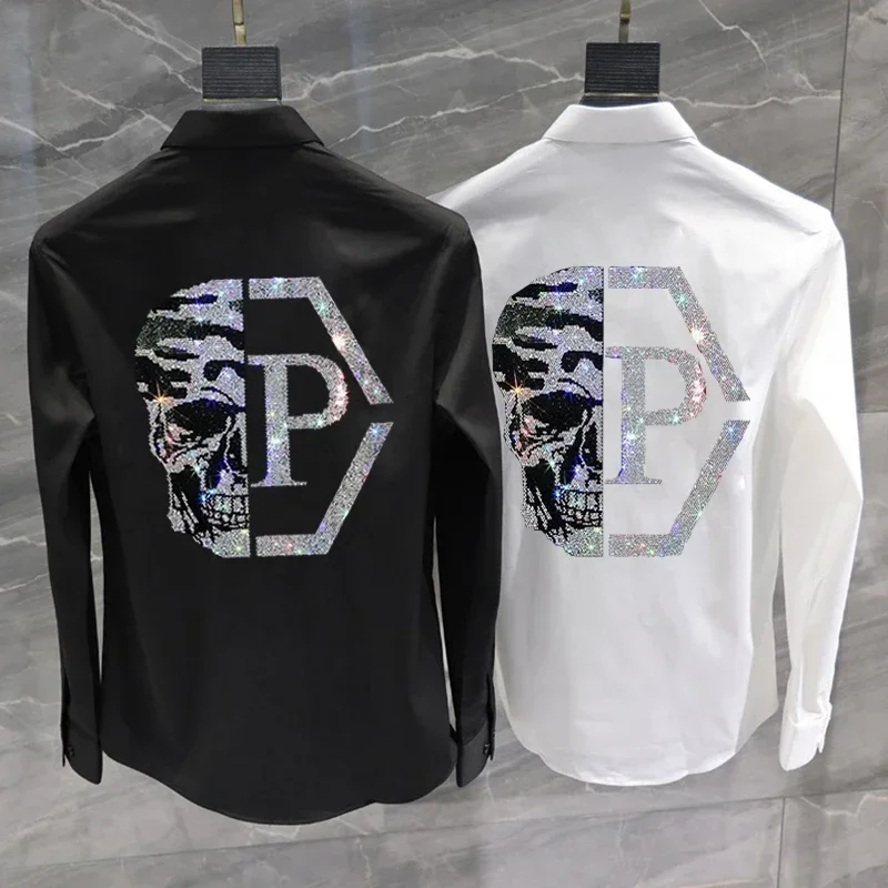 Men's Shirt 2024 Fashion New Classical Brand Loose Hot Style Skull Hihg Luxury Casual Bottoming High Quality Rhinestone Shirt
Men's Shirt 2024 Fashion New Classical Brand Loose Hot Style Skull Hihg Luxury Casual Bottoming High Quality Rhinestone Shirt