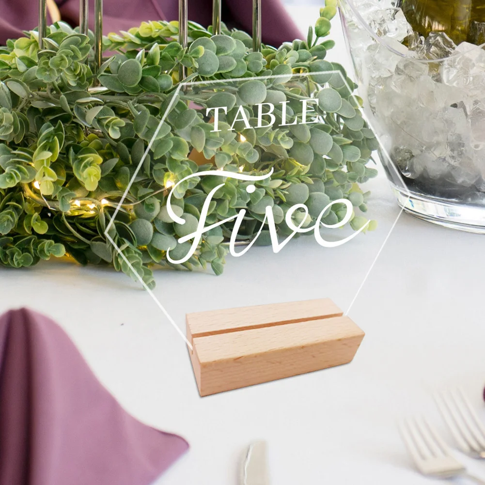 Acrylic Table Card Holder With Wooden Base Blank And Transparent Suitable For Displaying Wedding Table Card Number Decor
Acrylic Table Card Holder With Wooden Base Blank And Transparent Suitable For Displaying Wedding Table Card Number Decor