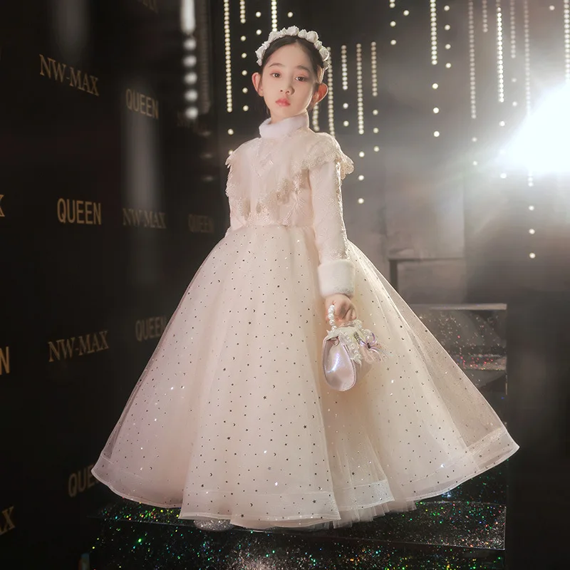 Champagne Kids Dresses For Girls Lace Dress Embroidered Gown Princess Clothes Formal Evening Party Flower Girls Wedding Vestido
Champagne Kids Dresses For Girls Lace Dress Embroidered Gown Princess Clothes Formal Evening Party Flower Girls Wedding Vestido