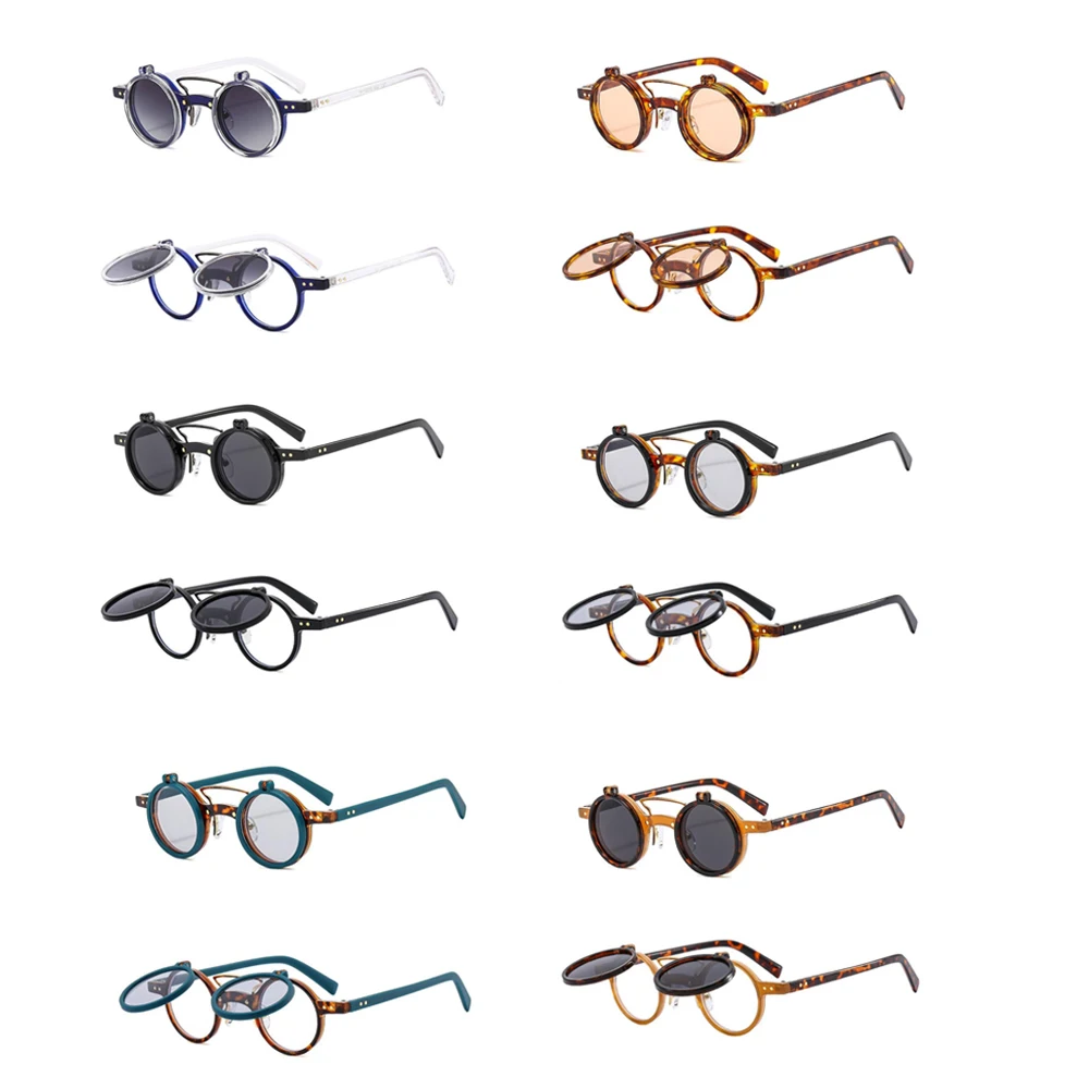 Retro Round Frame Punk Double Bridges Sunglasses Women Men Fashion Flip Lens Glasses Outdoor Travel Driving Shades UV400 Goggles
Retro Round Frame Punk Double Bridges Sunglasses Women Men Fashion Flip Lens Glasses Outdoor Travel Driving Shades UV400 Goggles