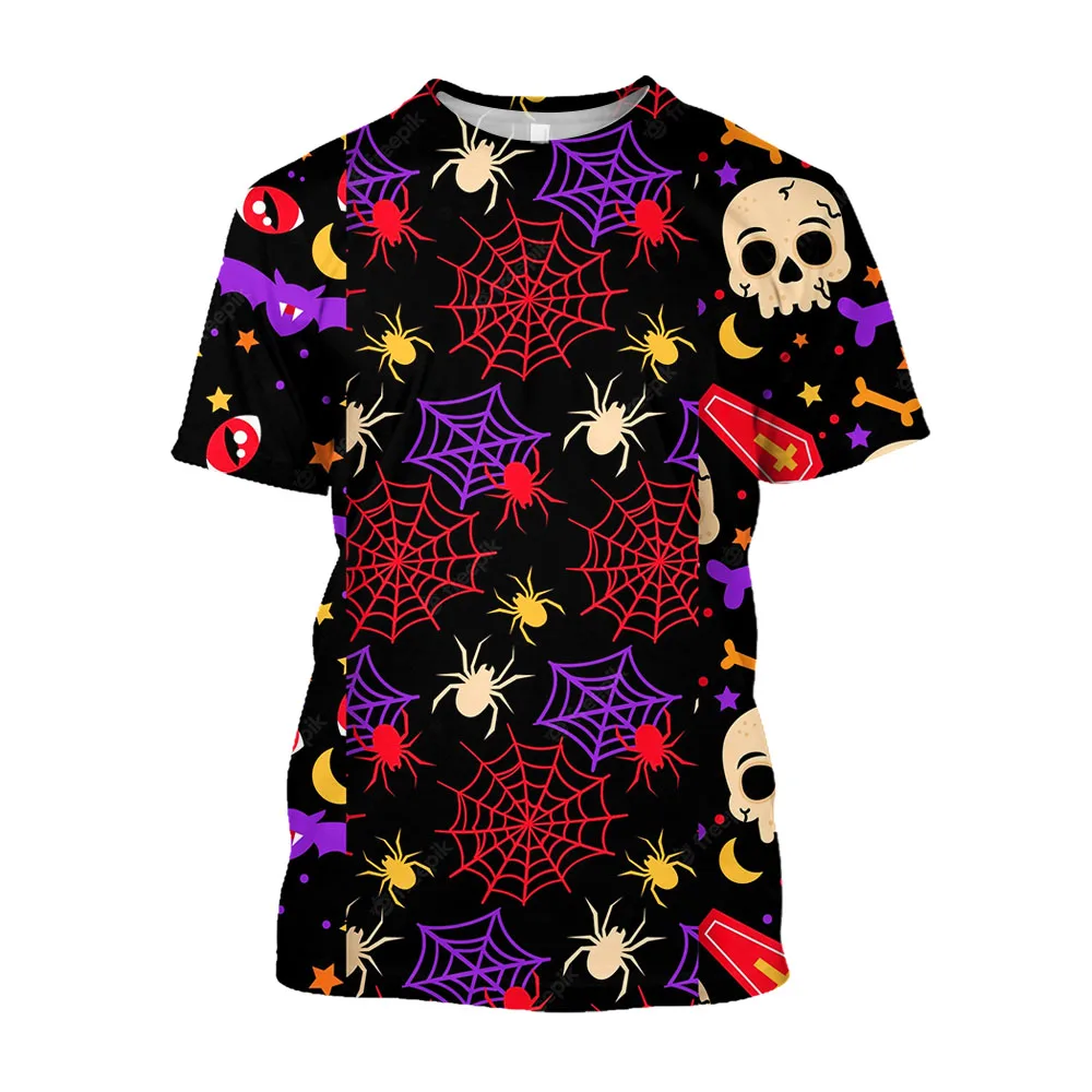 

Jumeast 3D Skull Spider Web Printed Oversized T-shirty Grunge Fairy Tops Tee 90s Aesthetic Halloween Streetwear Goth Clothing