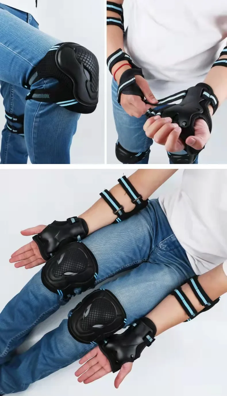 6Pcs/Set Elbow Knee Pads Skating Protector Skateboard Bicycle Sports Protective Gear Riding Roller Wrist Guard Kids Adults BMX 25 Sb68e7a9c3a834e35a42a0e00b31a2cd76