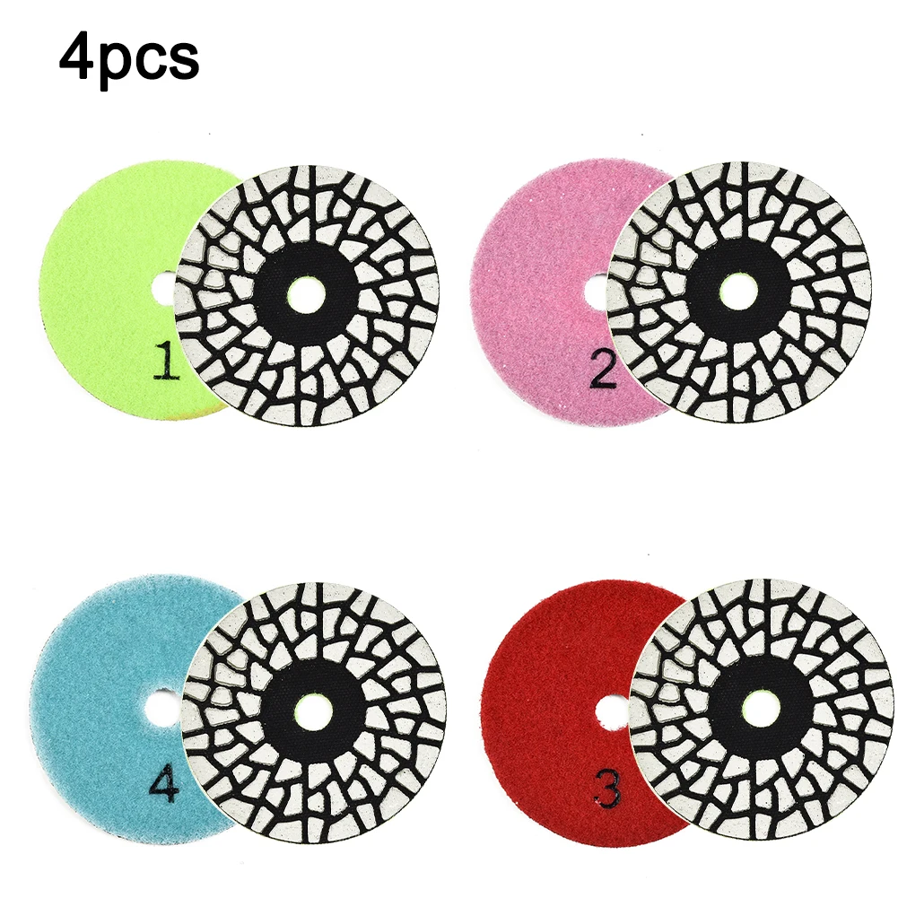 4pcs 4 Inch 100mm 4 Steps Dry Diamond Polishing Pads Flexible For Granite Marble Stone Concrete Sanding Disc Polishing Tool
4pcs 4 Inch 100mm 4 Steps Dry Diamond Polishing Pads Flexible For Granite Marble Stone Concrete Sanding Disc Polishing Tool
