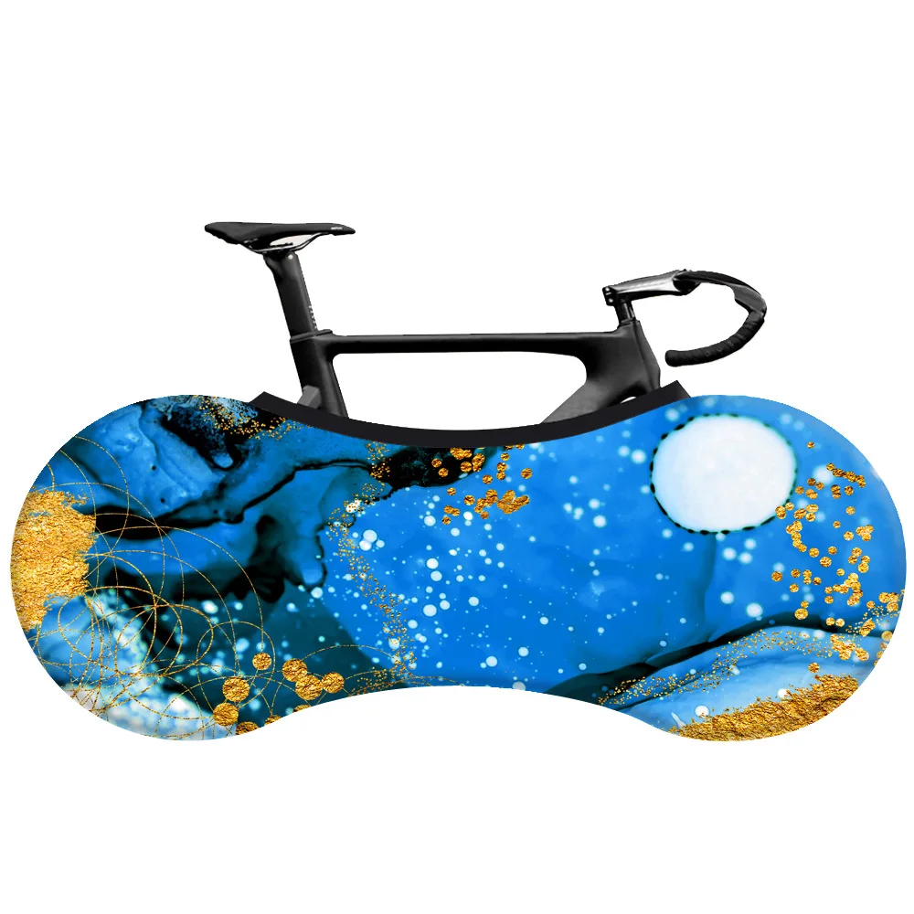 Bike Cover Indoor Portable Elastic MTB Road Bike Wheel Protection Washable Milk Silk Fabric Dust Cover-Blue Flowing Gold Print
Bike Cover Indoor Portable Elastic MTB Road Bike Wheel Protection Washable Milk Silk Fabric Dust Cover-Blue Flowing Gold Print