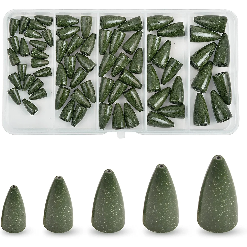 68Pcs/Box Bullet Fishing Sinkers Kit Worm Sinker Weights for Texas Rig Bass Sinkers Fishing Lure Accessories
68Pcs/Box Bullet Fishing Sinkers Kit Worm Sinker Weights for Texas Rig Bass Sinkers Fishing Lure Accessories