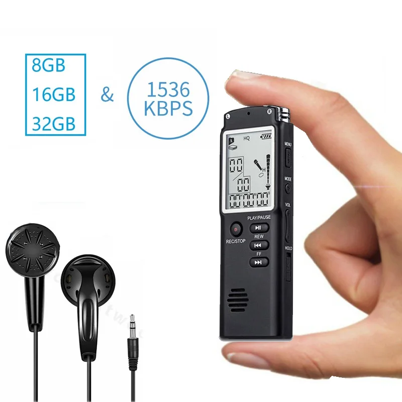 

Activated Voice Recorder with Microphone 8GB/16GB/32GB USB Professional 96 Hour Dictaphone Digital Audio Sound Record MP3 Player