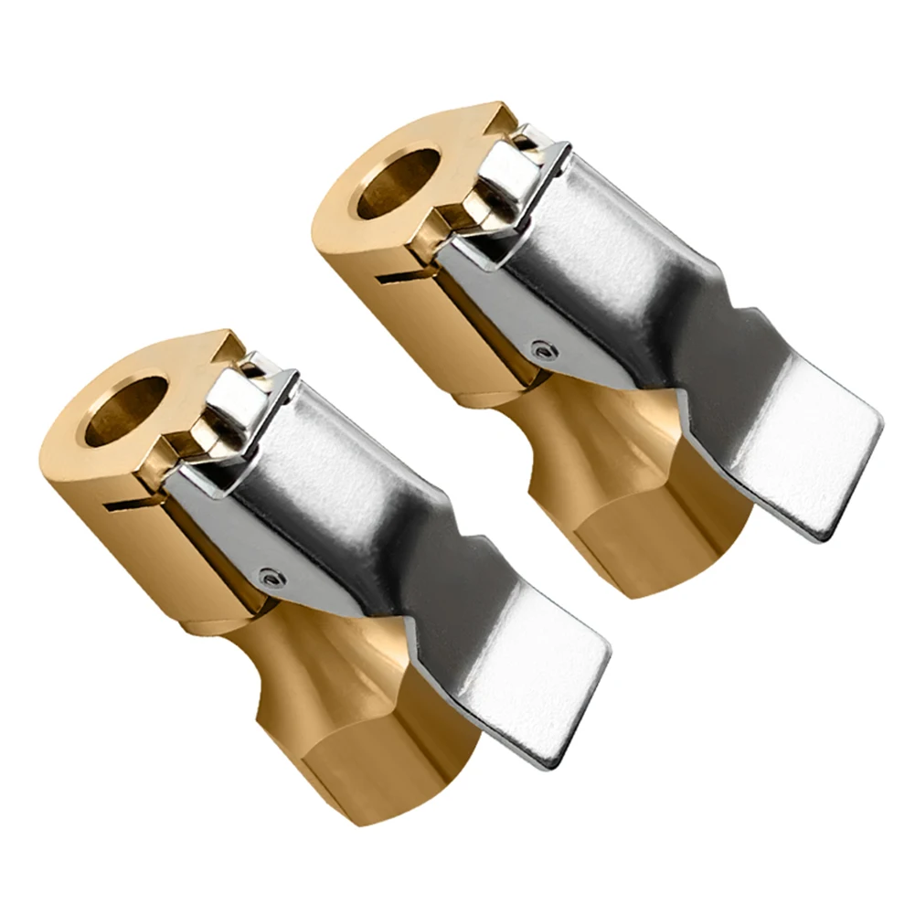 2Pcs Golden Tire Inflatable Chuck Straight Brass Open Flow Air Lock-On Clip 1/4\" NPT For Ordinary Car 8V1 Valve
2Pcs Golden Tire Inflatable Chuck Straight Brass Open Flow Air Lock-On Clip 1/4\" NPT For Ordinary Car 8V1 Valve
