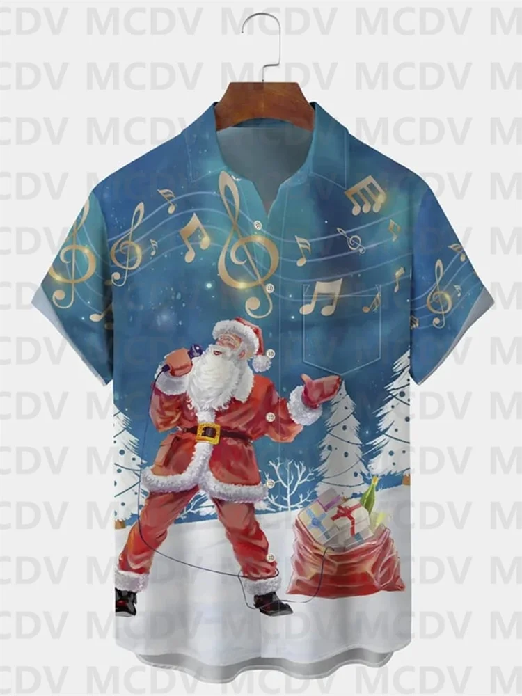 Christmas Santa Claus Singing Print Short Sleeve Casual Men's Shirt Casual Button Shirt Men's Hawaiian Shirt
Christmas Santa Claus Singing Print Short Sleeve Casual Men's Shirt Casual Button Shirt Men's Hawaiian Shirt