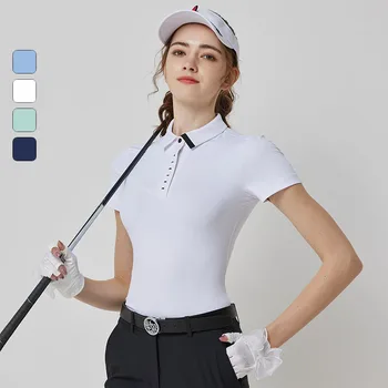 A Camiseta de Golfe Perfeita para Mulheres: Conforto e Estilo no Campo 9 Blktee Women Breathable Golf Wear Outdoor Fast Dry Golf Polo T-shirt Summer Girl Short Sleeve Sports Shirt Casual Slim Tops S-XL