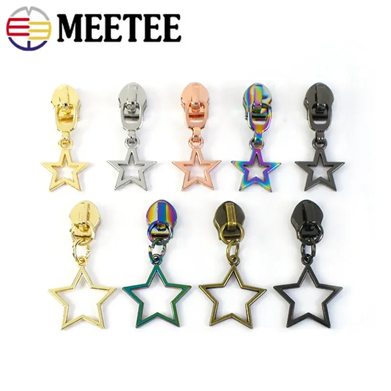 

10/20Pcs 5# Zipper Puller Slider for Nylon Zippers Decorative Star Shape Zip Pull Head Bag Clothes Repair DIY Sewing Accessories