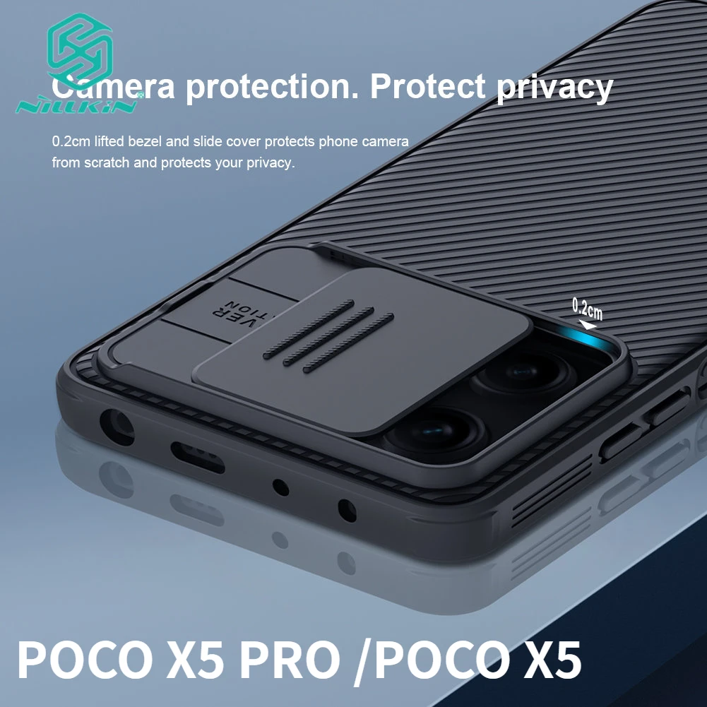 

POCO X5 PRO 5G Case Original NILLKIN CamShield Shell Slide Camera Protector Privacy Cover For Xiaomi POCO X5 PRO Phone Cases