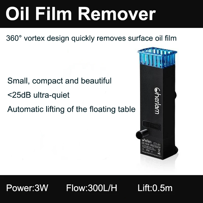 

3W Aquarium Surface Oil Skimmer Filter Mini Mute Auto Oil Film Processor Remove Tool for Fish Tank Water Filtration 220-240V