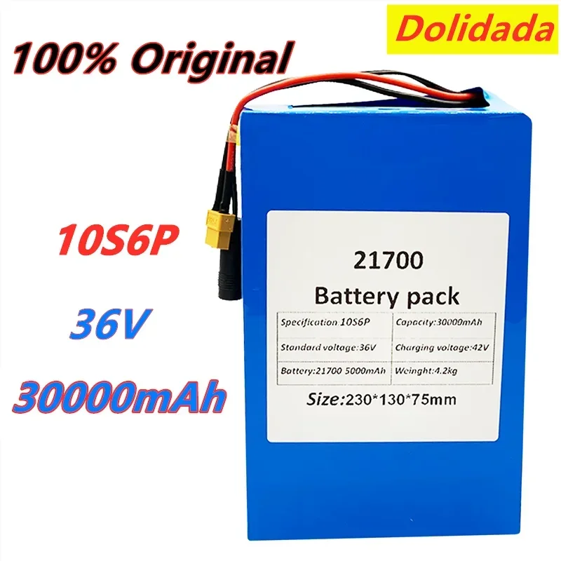 

36V 30ah 21700 10S6P Electric Bicycle Battery 36V 30000mAh 1000W Lithium Battery Built-in 20A BMS Electric Bikes Motor