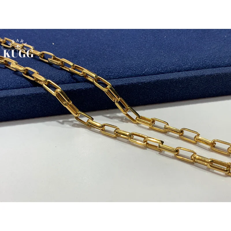 

Ожерелье KUGG из 18-каратного желтого золота, модное ожерелье в стиле хип-хоп, в европейском и американском минималистическом стиле для женщин, яркие ювелирные изделия