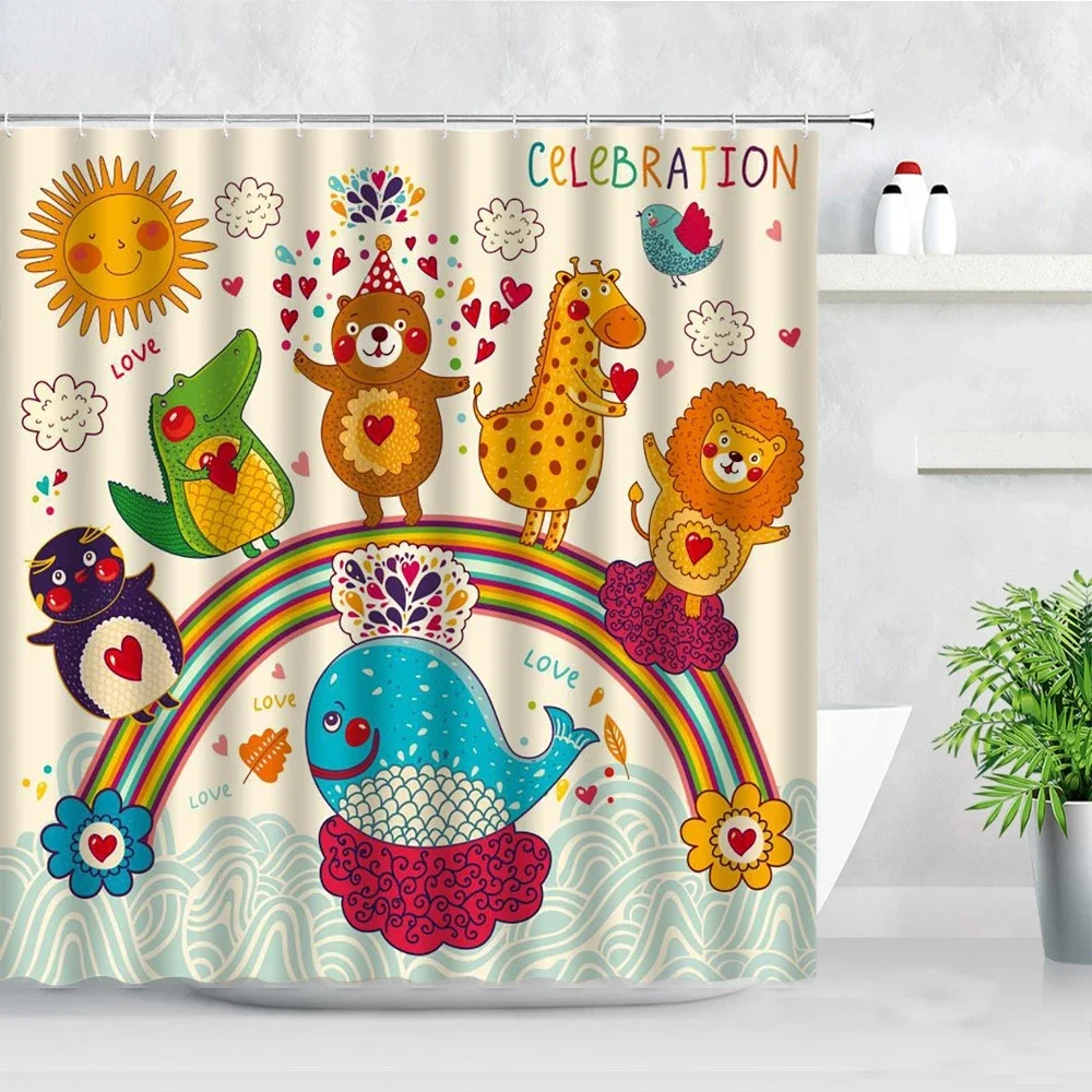 Cute Animal Cartoon Shower Curtain Funny Dogs Cats Home Bathroom Decoration Waterproof Fabric Polyester Bath Decor for Kids
Cute Animal Cartoon Shower Curtain Funny Dogs Cats Home Bathroom Decoration Waterproof Fabric Polyester Bath Decor for Kids