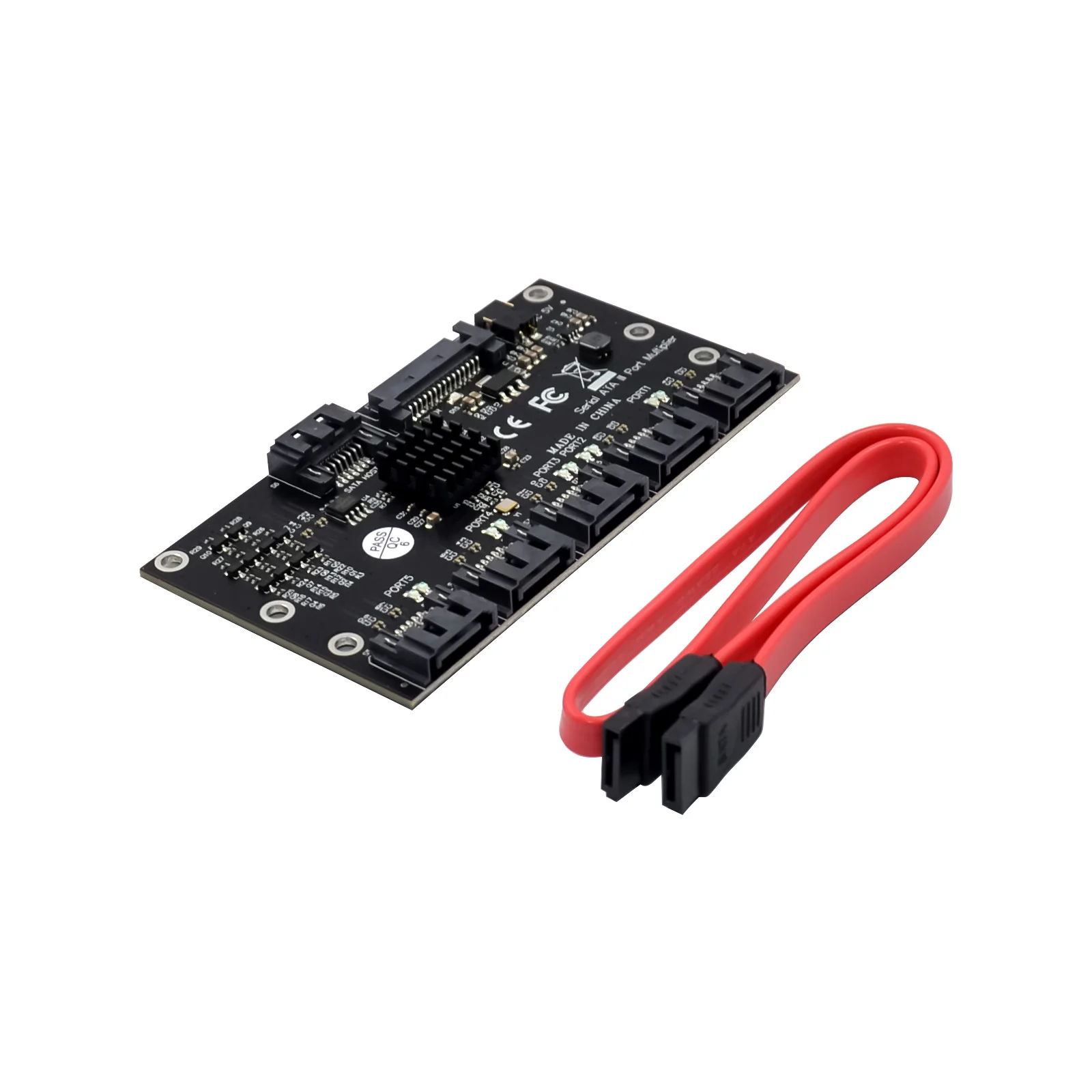 

SATA Expansion Card 1 to 5 Port SATA3.0 Controller Card Motherboard 6Gbps Multiplier SATA Port Riser Card Adapter for HDD