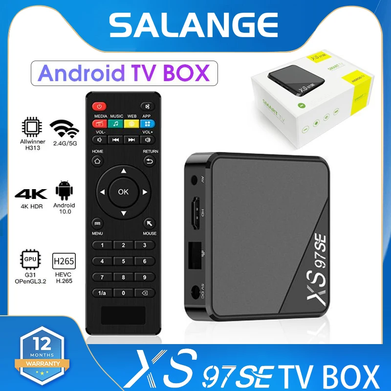 Android TV Box XS97 SE 1GB RAM 8GB ROM H313 Android Box Support 2.4G/5G WiFi6 BT 4K Video Set Top TV Box
Android TV Box XS97 SE 1GB RAM 8GB ROM H313 Android Box Support 2.4G/5G WiFi6 BT 4K Video Set Top TV Box