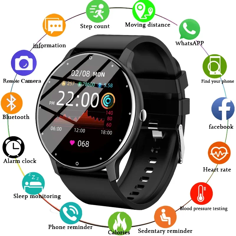 

2024 New Smart Watch Men Full Touch Screen Sport Fitness Watch IP67 Waterproof Bluetooth Customize The Main Page Smartwatch Men