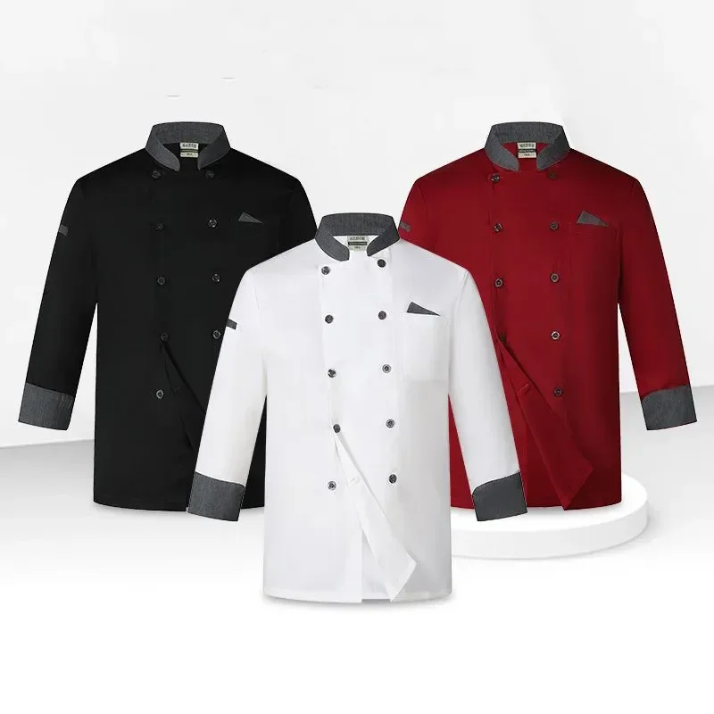 Jacket Work Chef Baker Restaurant Clothes Hotel Women Logo Coat black Long Chef T-shirt Chef Uniform Sleeve Waiter Uniform Cook
Jacket Work Chef Baker Restaurant Clothes Hotel Women Logo Coat black Long Chef T-shirt Chef Uniform Sleeve Waiter Uniform Cook