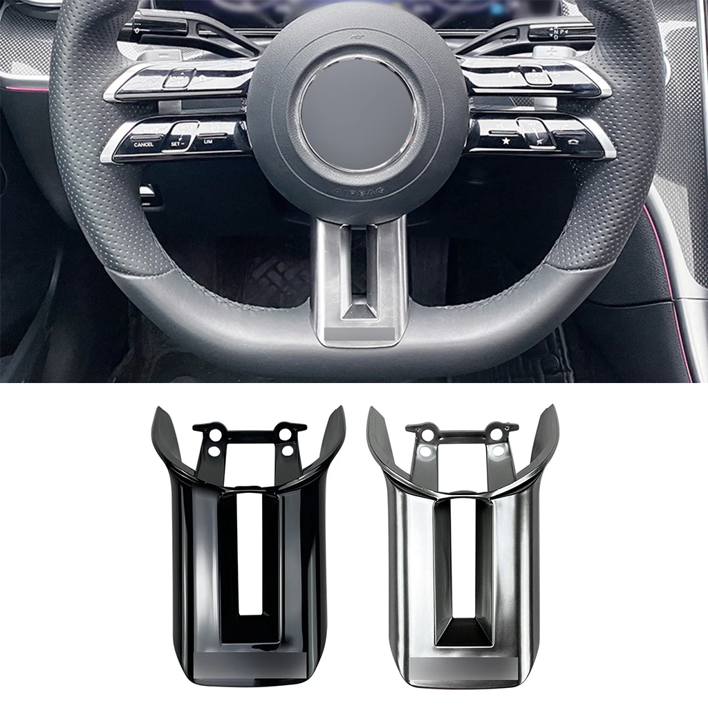 

Silver Car Steering Wheel Cover Trim Frame For Mercedes-Benz C/CLS/S/E-Class W206 W213 C257 W223 AMG Car Interior Accessories