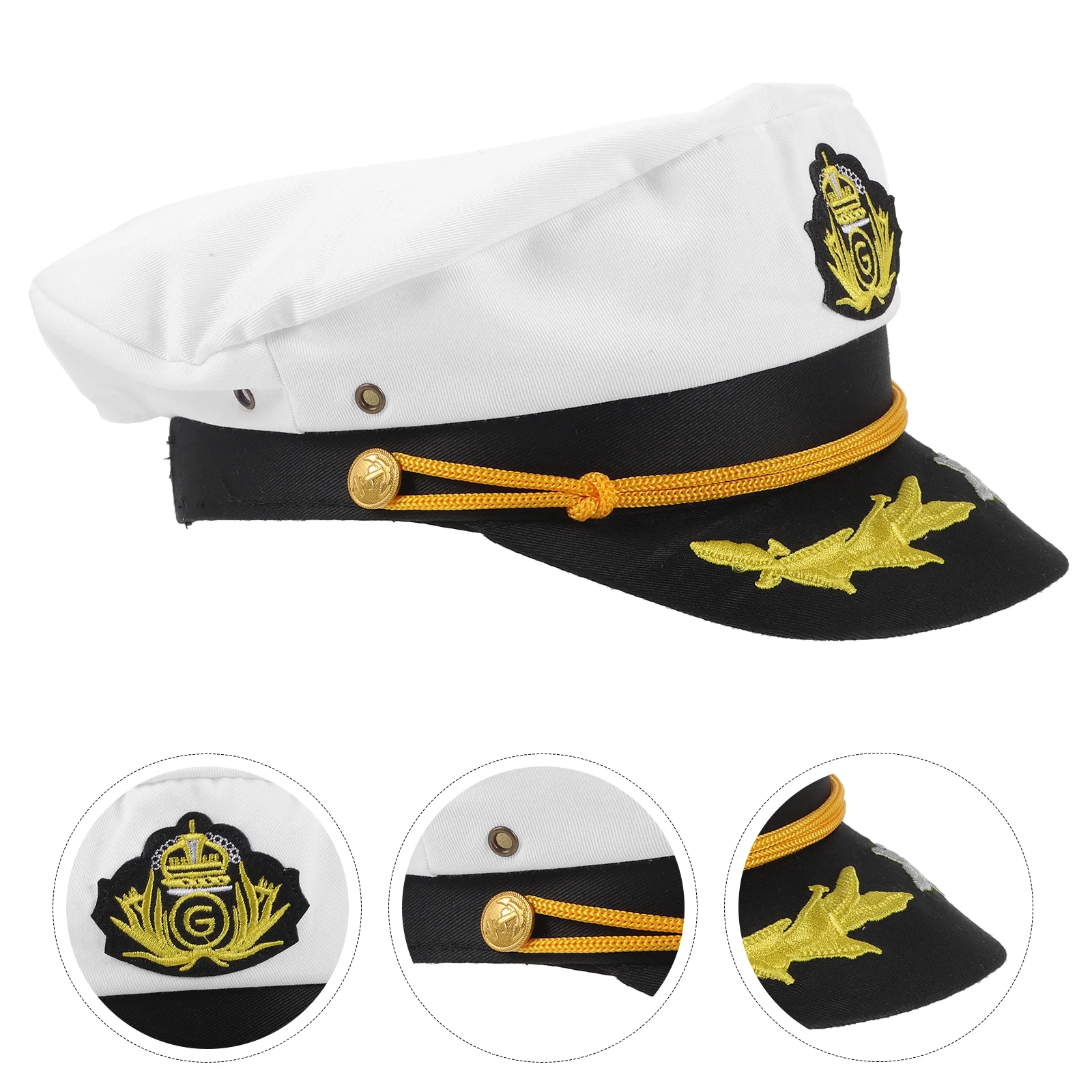 

Hat Captain Sailor Yacht Hats Boat Captains Men Boating Adult Party Cap Accessories Ship Embroidered Nautical Costume Women