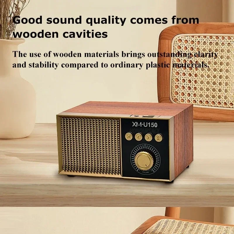 Wooden Bluetooth Speaker Retro FM Radio Portable Outdoor Speaker Wireless High Fidelity Music Player Supports USB/TF/AUX/TWS
Wooden Bluetooth Speaker Retro FM Radio Portable Outdoor Speaker Wireless High Fidelity Music Player Supports USB/TF/AUX/TWS