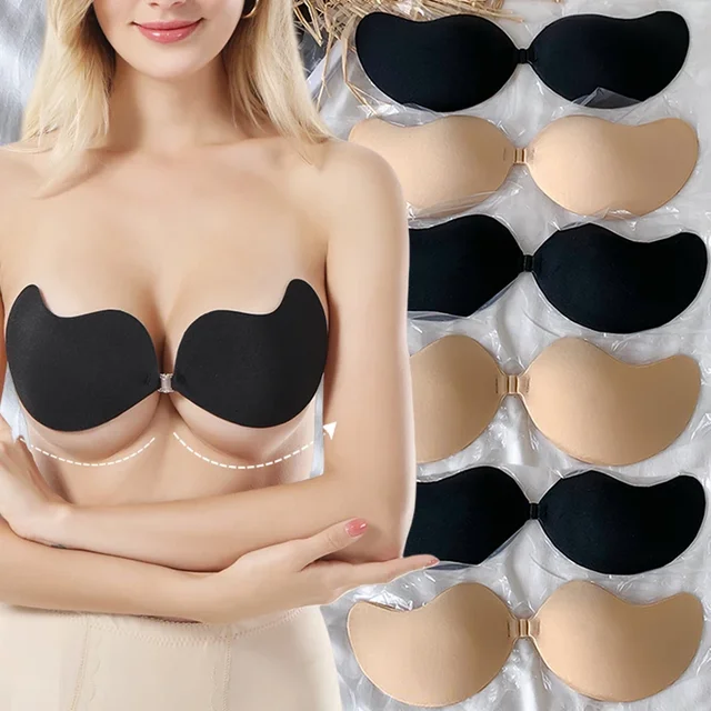 Mango Invisible Push Up Bra Autocollants de poitrine sans bretelles en silicone réutilisables pour femmes, soutiens-gorge Pasty auto-adhésifs, couverture de ple, coussin de lingerie 2