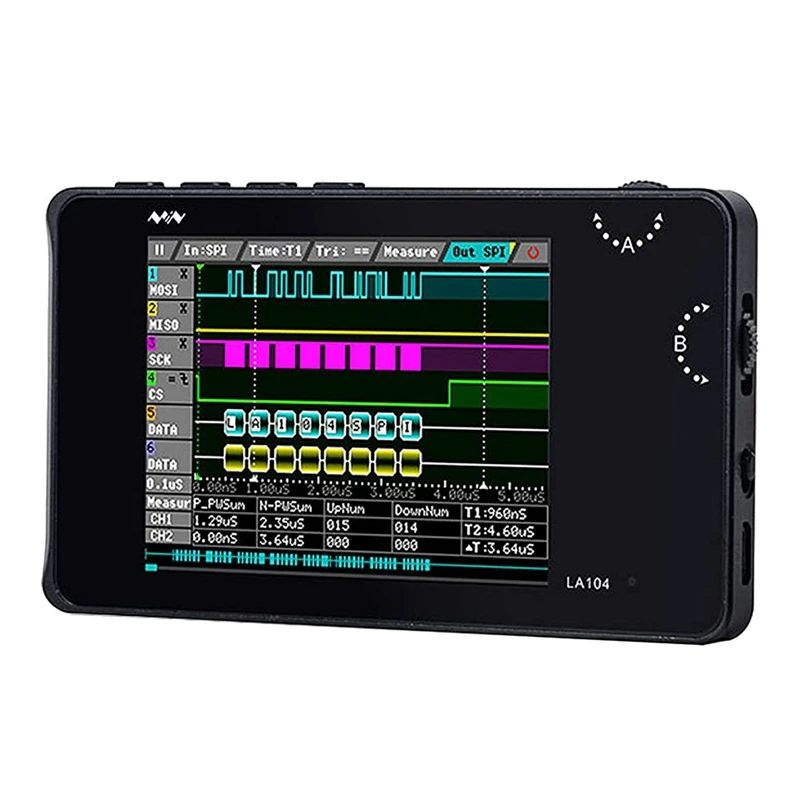 LA104 Logic Analyzer Pocket Size Handheld SPI I2C UART 100Msa/S Max Sampling Rate
LA104 Logic Analyzer Pocket Size Handheld SPI I2C UART 100Msa/S Max Sampling Rate