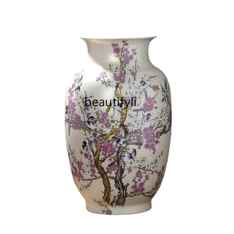

Керамическая напольная ваза Цзиндэчжэнь, большая китайская гостиная, Цветочная композиция, украшение для телевизора, кабинета, декоративные поделки