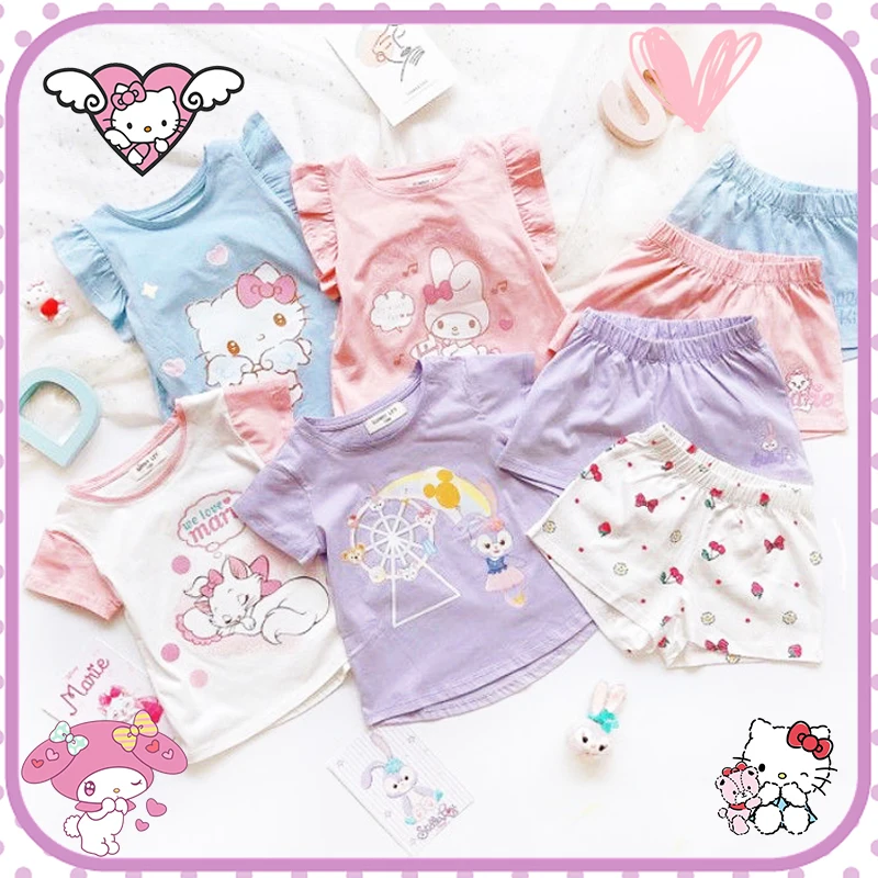 Sanrioed Kids Pajamas Kawaii 2Piece Set Home Soft Cotton Cartoon Nightgown Anime Hello Kitty My Melody Cute Girls Gift Lovely 
Sanrioed Kids Pajamas Kawaii 2Piece Set Home Soft Cotton Cartoon Nightgown Anime Hello Kitty My Melody Cute Girls Gift Lovely
