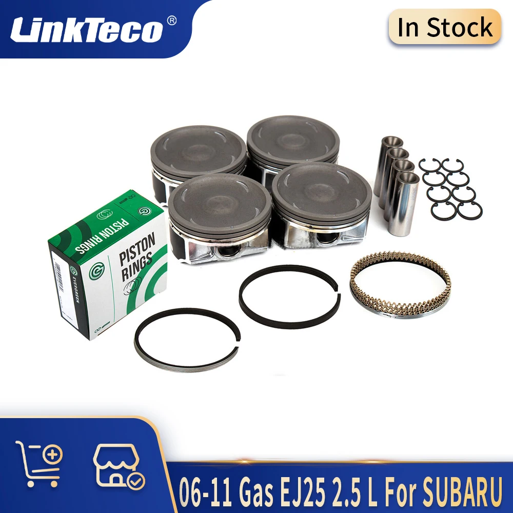 

STD Engine Parts Pistons With Rings Set Kit Fit 06-11 Gas EJ25 2.5 L For SUBARU FORESTER IMPREZA IMPREZA SPORT LEGACY OUTBACK