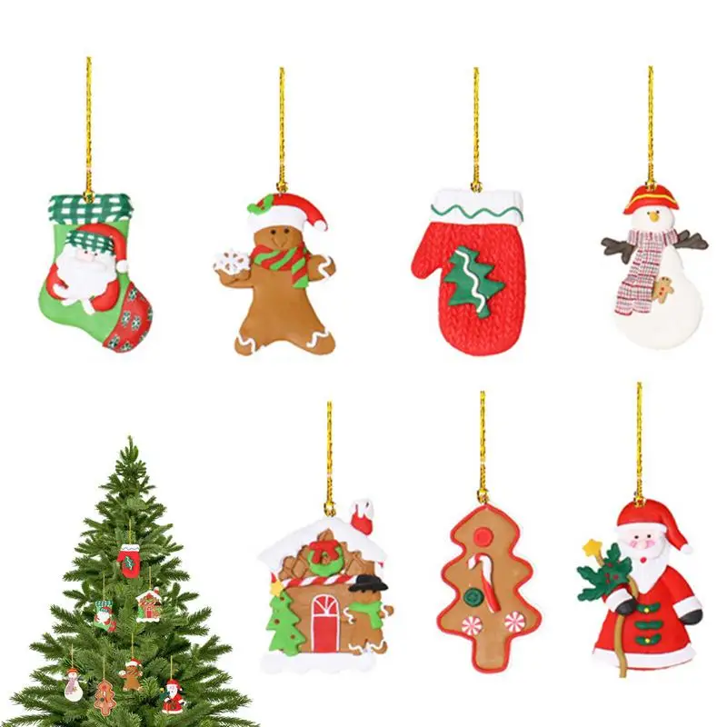 

Christmas Tree Ornaments Set Snowman Pendant 7pcs Hangable Christmas Figurines For Christmas Tree Door Wall Decor Party Favors