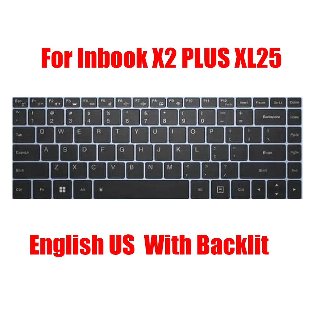 

Laptop Keyboard For Infinix For Inbook X2 PLUS XL25 English US Black With Backlit New