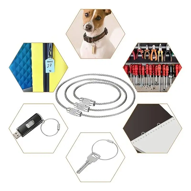 10pcs Stainless Steel Wire Keychain Cable Key Rings Loop Wire Cable Braided Steel Chain Heavy Luggage Tag Ring Tag Holder 3 Mallzona Sb6a61ebd646e47dabc6ff6e8ea1a4f98u 10pcs Stainless Steel Wire Keychain Cable Key Rings Loop Wire Cable Braided Steel Chain Heavy Luggage Tag Ring Tag Holder Mallzona