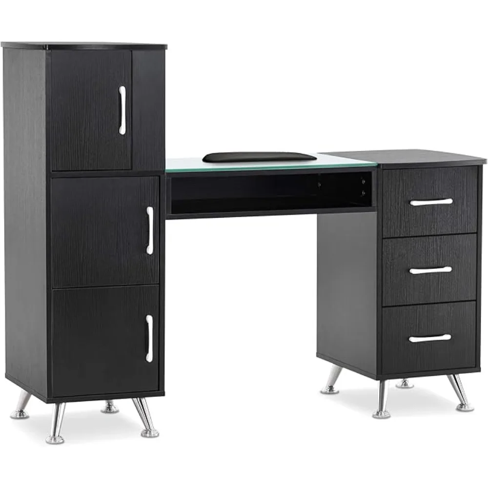 BarberPub Manicure Table, Nail Makeup Desk with Drawers, Storage Beauty Salon Workstation 2611 (Black)
BarberPub Manicure Table, Nail Makeup Desk with Drawers, Storage Beauty Salon Workstation 2611 (Black)
