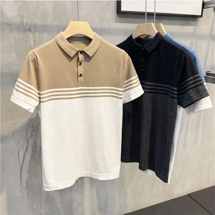 2024 Summer Lapel Breathable Short Sleeve Temperament Men's Clothing Slim Korean Version Stripe Trend Knitted POLO Shirt Z33
2024 Summer Lapel Breathable Short Sleeve Temperament Men's Clothing Slim Korean Version Stripe Trend Knitted POLO Shirt Z33
